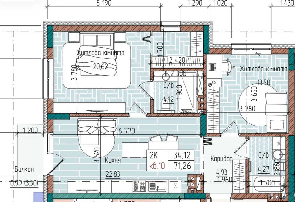 Квартира на вул. Рівненська, 21А в Чернівцях, ID 228001, фото №9