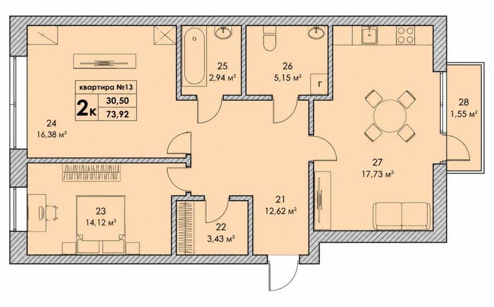 Квартира на вул. Санаторна, 20 в Києві, ID 234944, фото №2