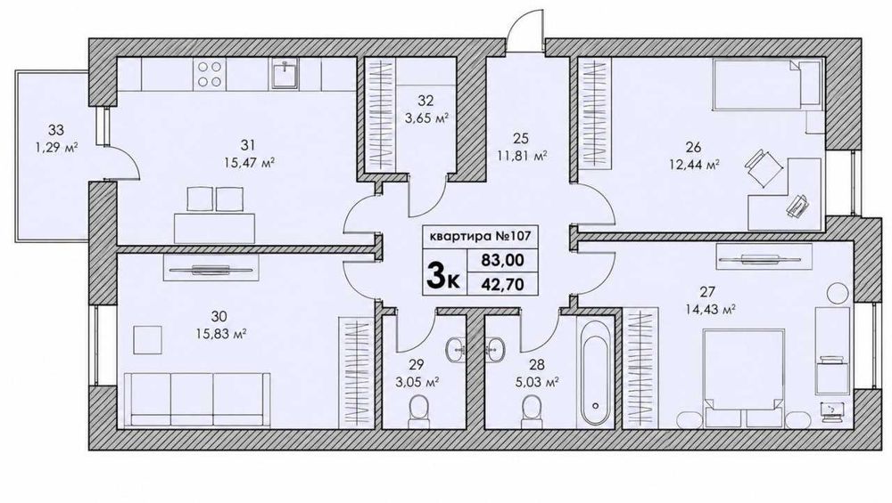 Квартира на Санаторна 20 в Києві, ID 238004, фото №2