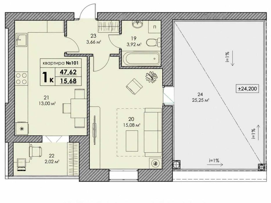 Квартира на вул. Санаторна, 20 в Києві, ID 260001, фото №2