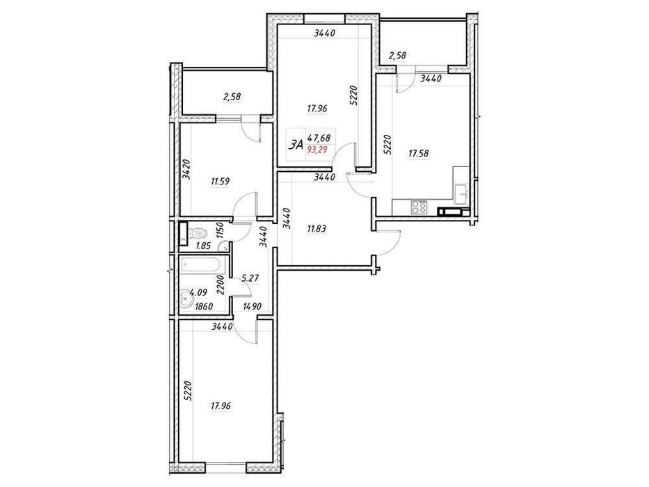 Квартира на вул. Електротехнічна, 43 в Київ, ID 216564, фото №2