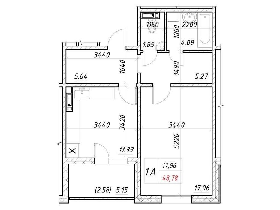 Квартира на вул. Електротехнічна, 43 в Києві, ID 219057, фото №2
