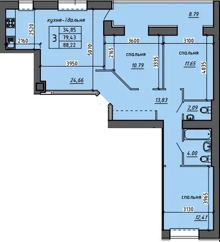 Квартира на пров. Дубовецький в Тернопіль, ID 268654, фото №3
