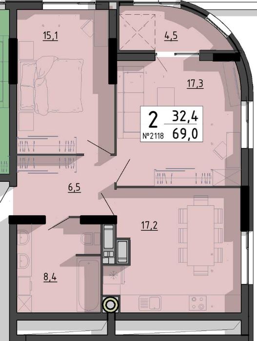 Квартира на вул. Білецька, 56 в Тернопіль, ID 270536, фото №2