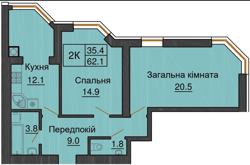 Квартира на просп. Мартинова в Києві, ID 276049, фото №2