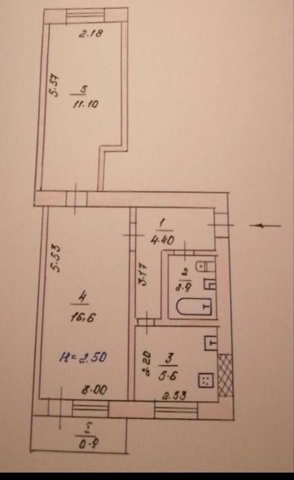 Квартира на вул. Миколи Ходича, 15 в Кривому Розі, ID 285964, фото №10