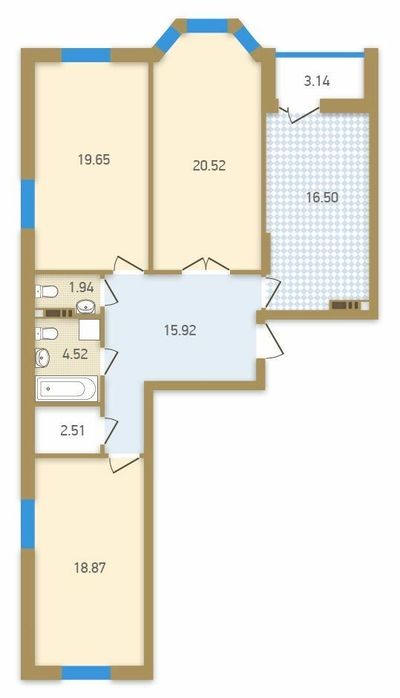 Квартира на вул. Дегтярна, 22а в Києві, ID 188596, фото №1