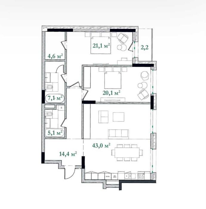 Квартира на вул. Набережно-Хрещатицька, 21 в Київ, ID 209670, фото №2
