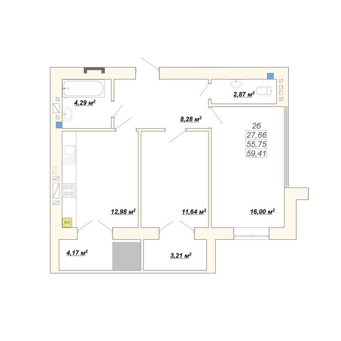 Квартира на ЖК Атмосфера в Івано-Франківську, ID 183284, фото №4