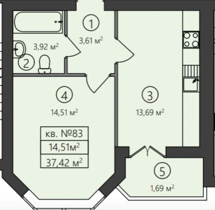 Квартира на ЖК FAMILY 2 в Київ, ID 309455, фото №2