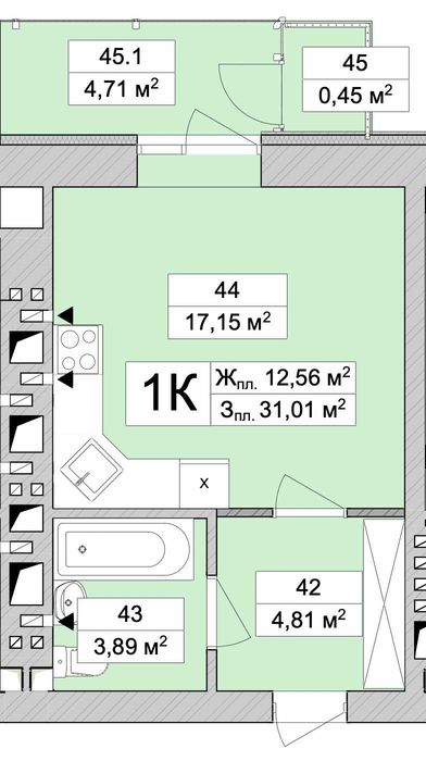 Квартира на ЖК Атмосфера Лайф в Київ, ID 314002, фото №5