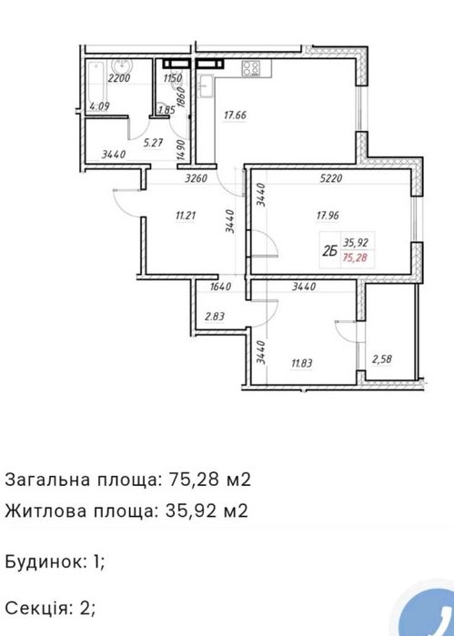 Квартира на вул. Електротехнічна, 43 в Київ, ID 324289, фото №1