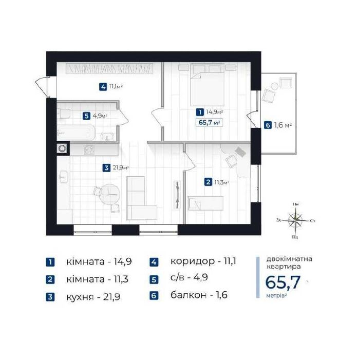 Квартира на ЖК Південне в Івано-Франківську, ID 187394, фото №15