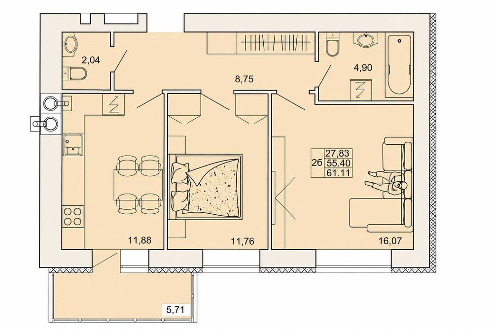 Квартира на ЖК «На Сінній 25» в Полтава, ID 164936, фото №2