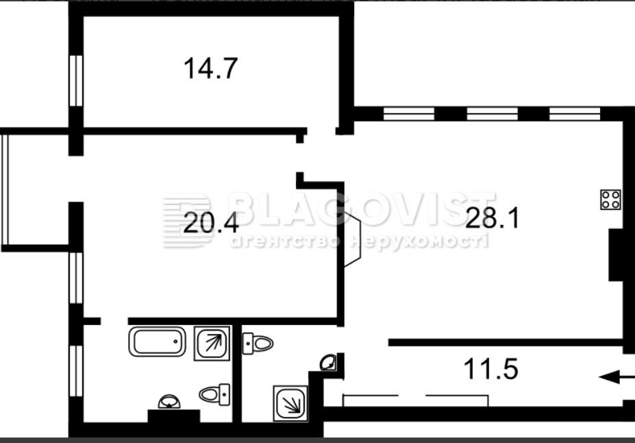 Квартира на вул. Тарасовська, 30 в Києві, ID 204884, фото №12