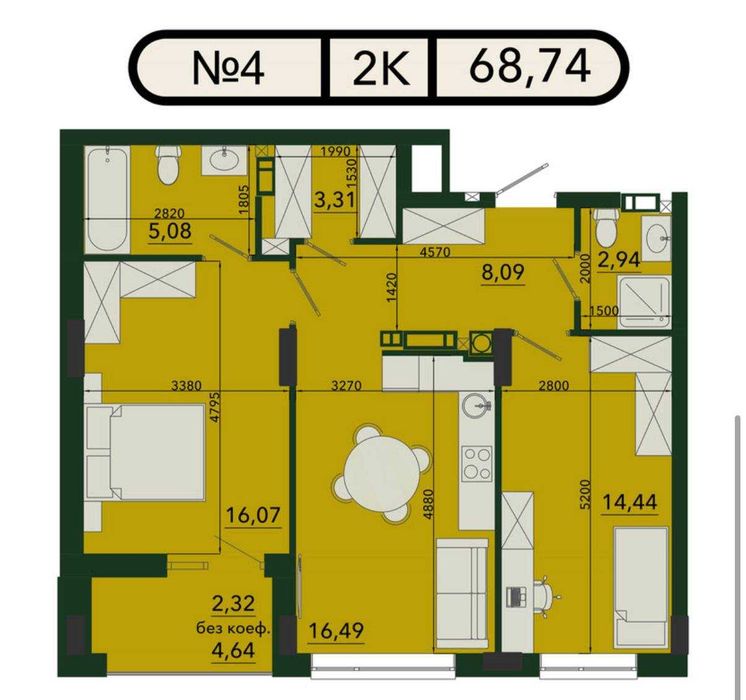 Квартира на вул. Тролейбусна, 16 в Львів, ID 251082, фото №3