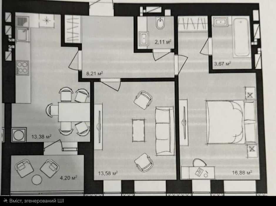 Квартира на Harmony Garden в Хмельницькому, ID 371174, фото №5