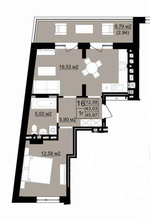 Квартира на вул. Ткацька, 21А в Львові, ID 211460, фото №2