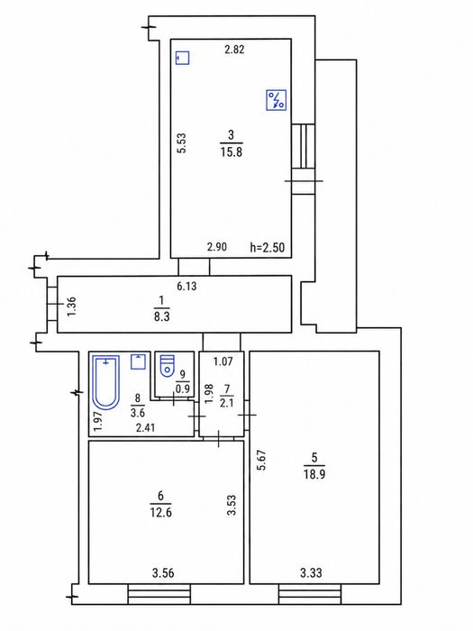 Квартира на вул. Курчатова в Полтава, ID 181442, фото №4