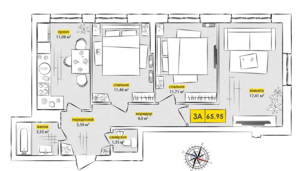 Квартира на вул. Івана Кочерги, 17А в Києві, ID 226787, фото №12