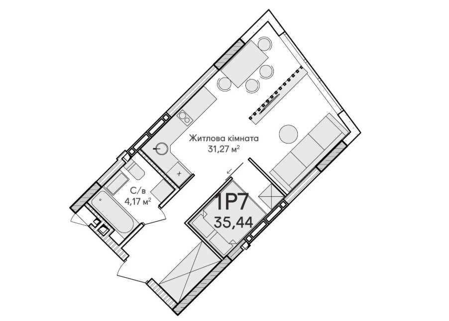 Квартира на вул. Набережна, 12 в Києві, ID 221894, фото №2