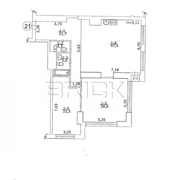 Квартира на вул. Предславинська, 20А в Києві, ID 198824, фото №2