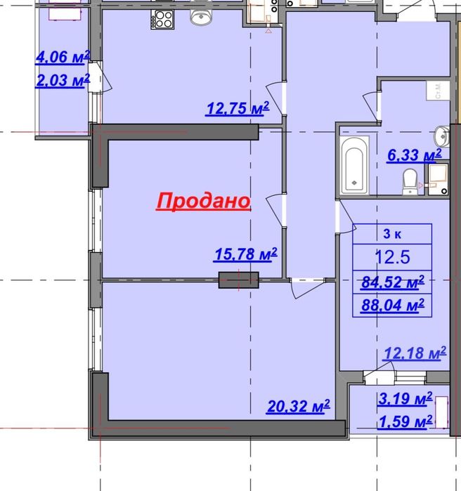 Квартира на вул. 16 ст. Б. Фонтана в Одесі, ID 208392, фото №9
