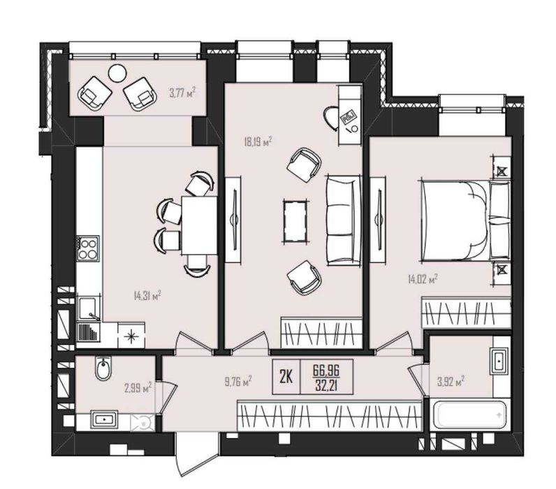Квартира на ЖК Harmony Garden в Хмельницькому, ID 228938, фото №2