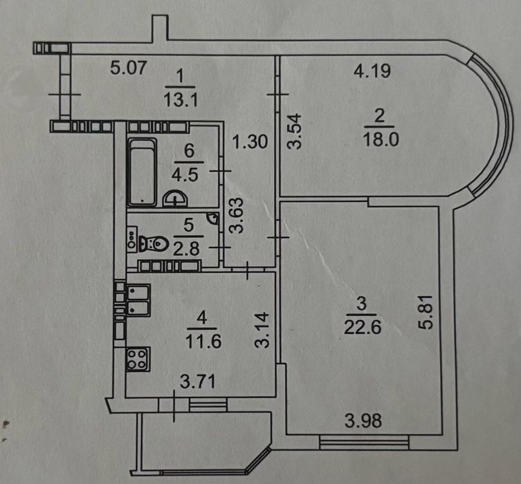 Квартира на біля метро Осокорки в Києві, ID 179753, фото №20