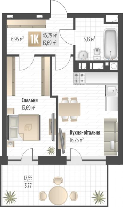 Квартира на вул. Пилипа Орлика, 52 в Львові, ID 269283, фото №7