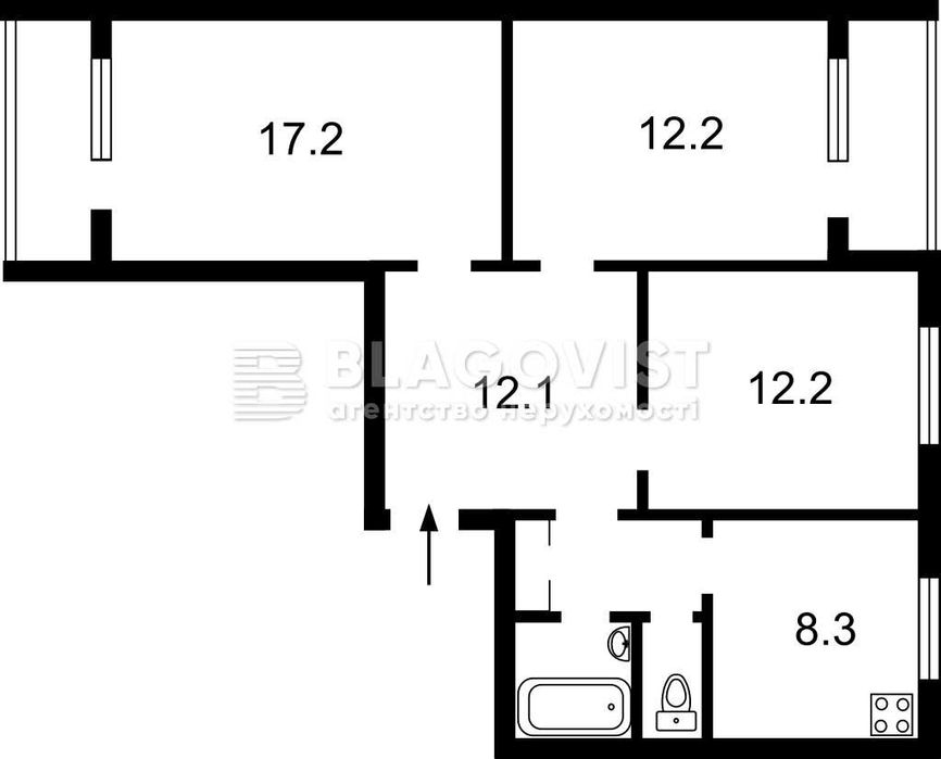 Квартира на пров. Татарський, 8 в Києві, ID 385991, фото №2