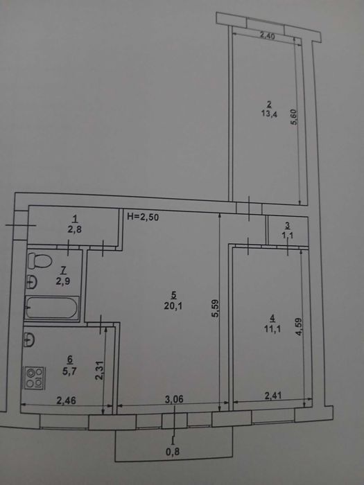 Квартира на вул. Терещенко в Кривому Розі, ID 184063, фото №2
