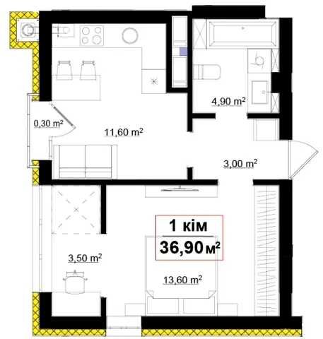 Квартира на ЖК Опришівська Слобода в Івано-Франківську, ID 364472, фото №5