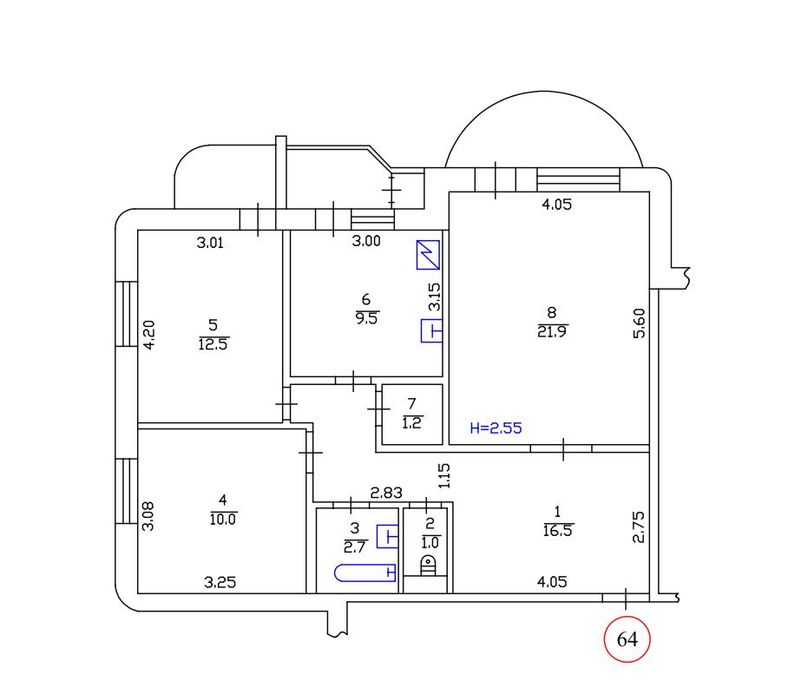 Квартира на вул. Азербайджанська, 16/1 в Києві, ID 184172, фото №22
