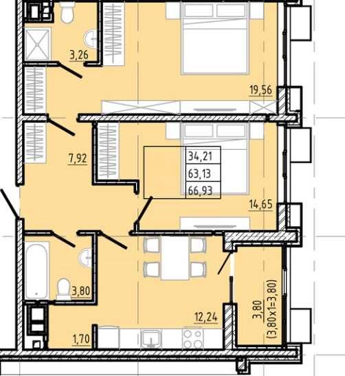 Квартира на вул. 6-та станція Великого Фонтану, ID 200026, фото №1