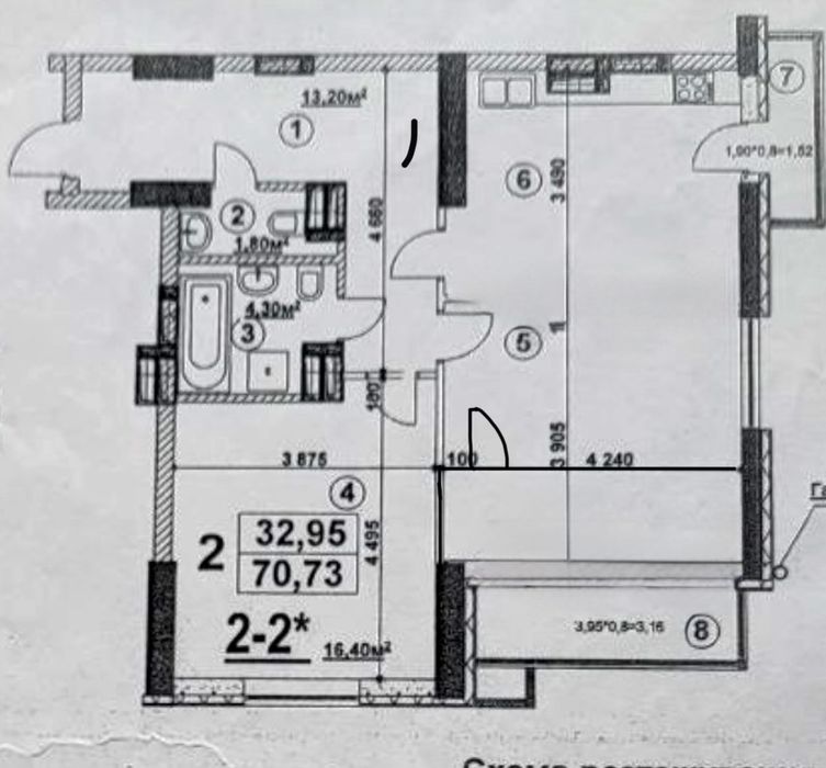 Квартира на вул. Академіка Глушкова, 9-Д в Київ, ID 167394, фото №2