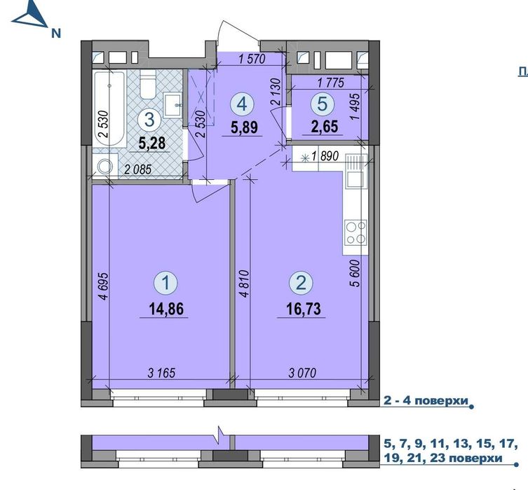 Квартира на просп. Петра Григоренка, 46 в Києві, ID 190628, фото №2