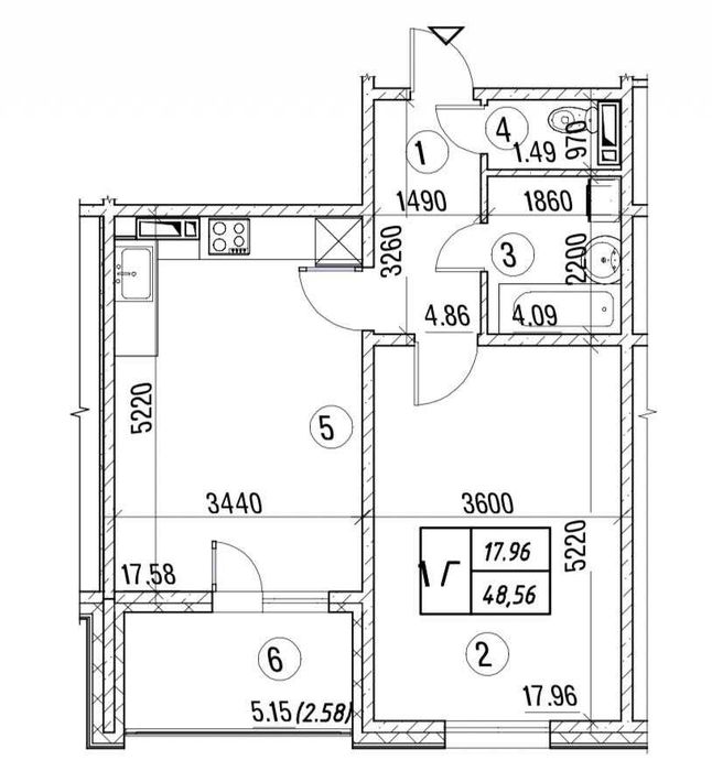 Квартира на вул. Електротехнічна, 43 в Києві, ID 198251, фото №1