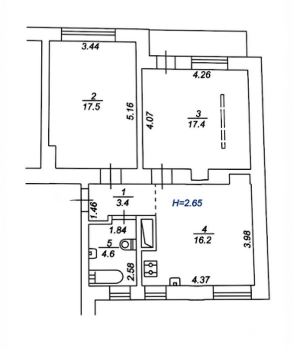 Квартира на вул. Кропивницького, 3 в Києві, ID 259715, фото №7