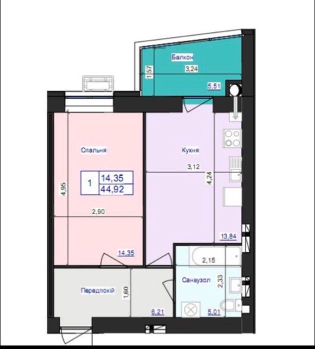 Квартира на ЖК Аристократ в Житомир, ID 222625, фото №5