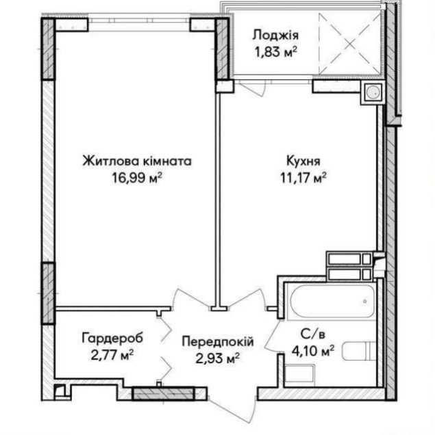 Квартира на вул. Ольги Кобилянської, 1В/2 в Києві, ID 237394, фото №2
