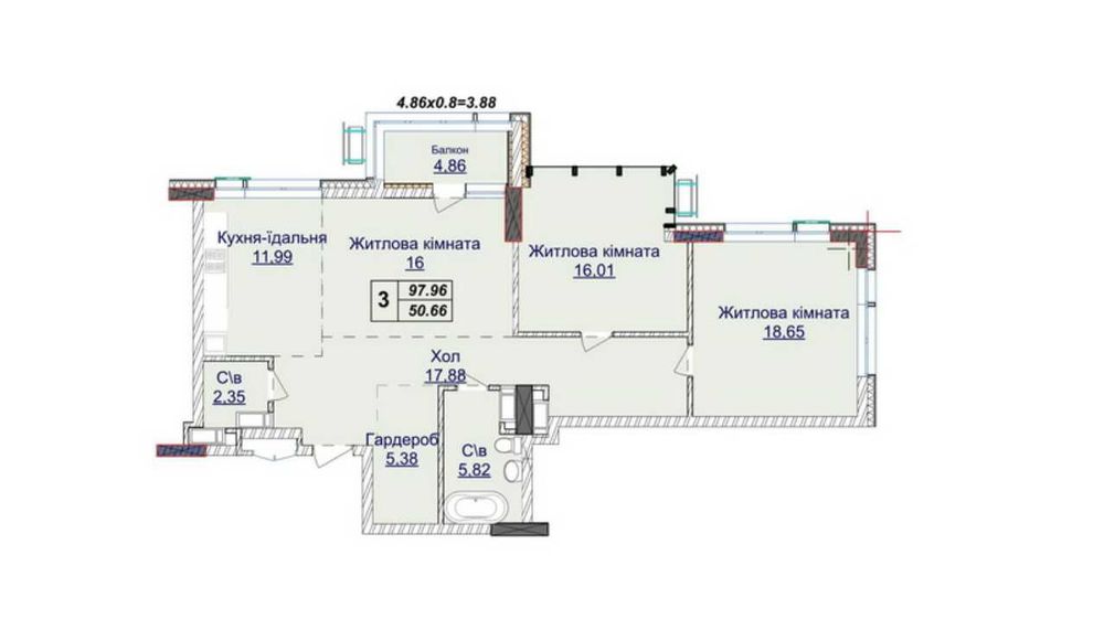 Квартира на вул. Андрія Верхогляда, 22Б в Київ, ID 337919, фото №1