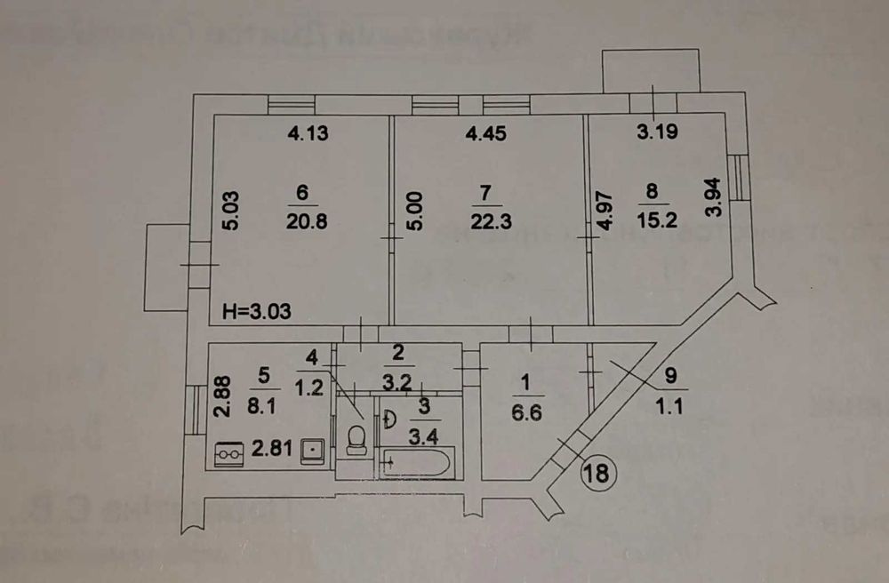 Квартира на вул. Старокиївська, 8/12 в Києві, ID 208326, фото №20