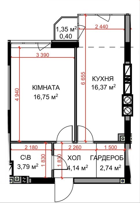 Квартира на вул. Прорізна, 1 в Києві, ID 308197, фото №8