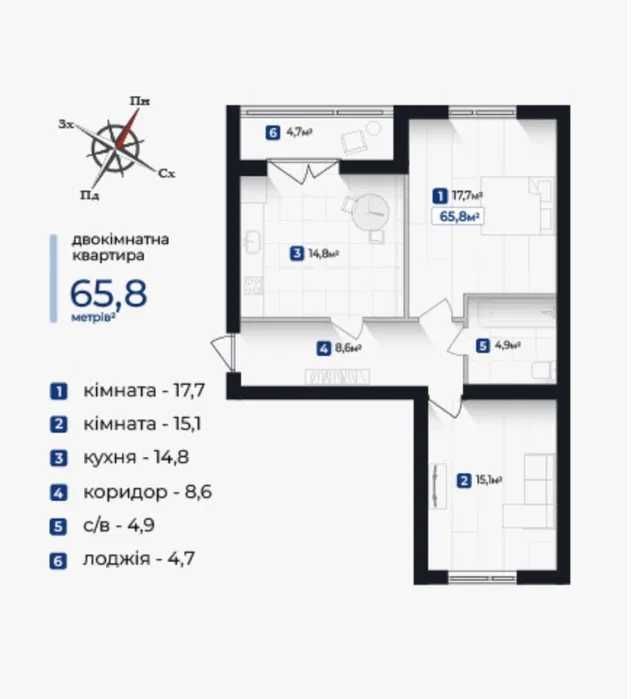 Квартира на ЖК Козацький в Івано-Франківську, ID 171623, фото №2