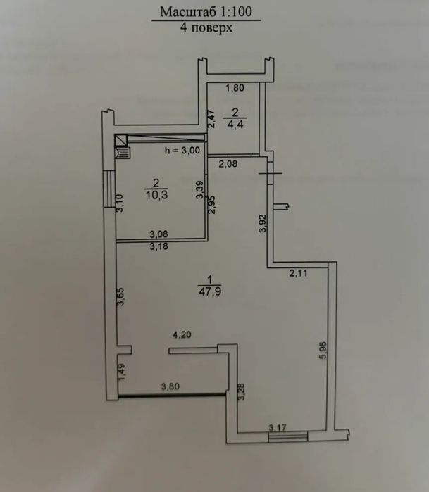 Квартира на пр. Б. Хмельницкого, 27-А в Дніпро, ID 290874, фото №3