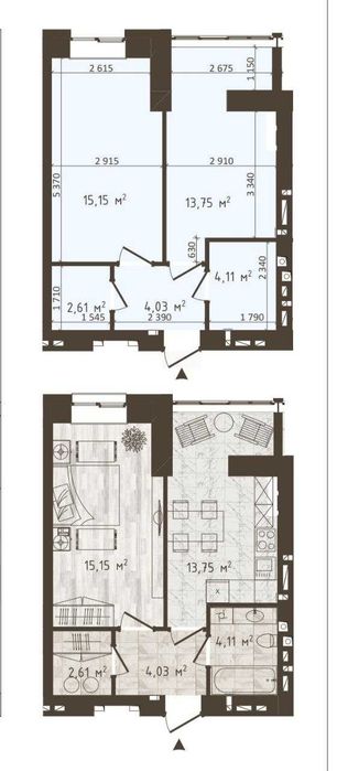 Квартира на вул. Сахарова в Одеса, ID 340603, фото №3