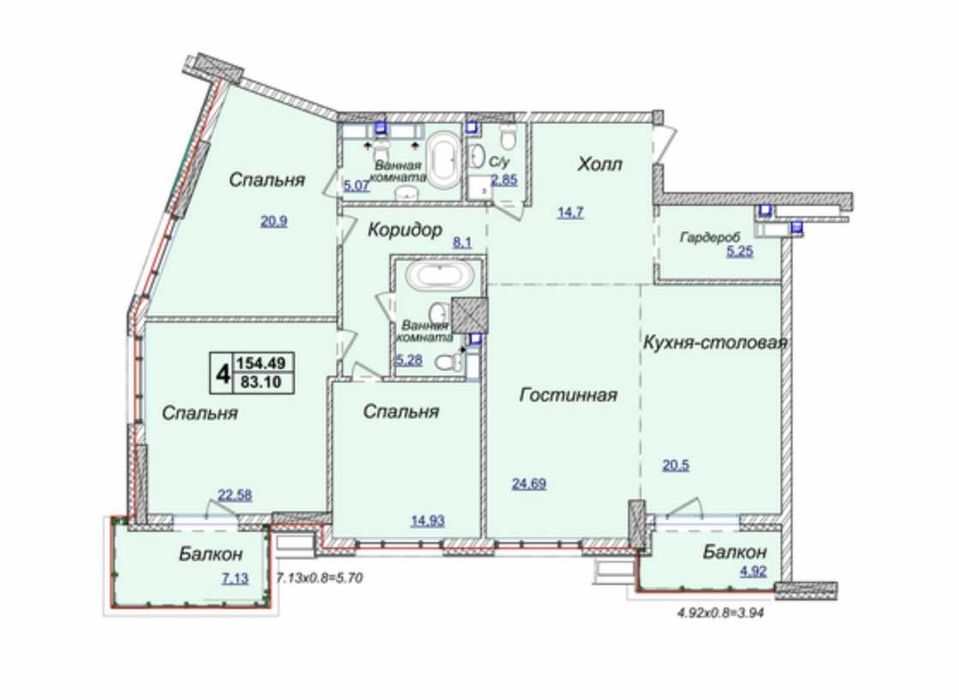 Квартира на вул. Верхогляда, 17Б в Києві, ID 211514, фото №1