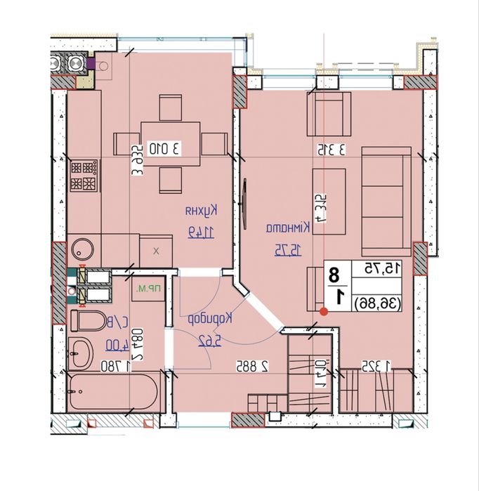 Квартира на вул. Паркова в Києві, ID 312671, фото №7