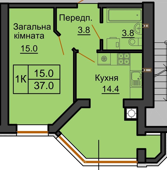 Квартира на вул. Молодіжна, 2 в Київ, ID 244998, фото №3